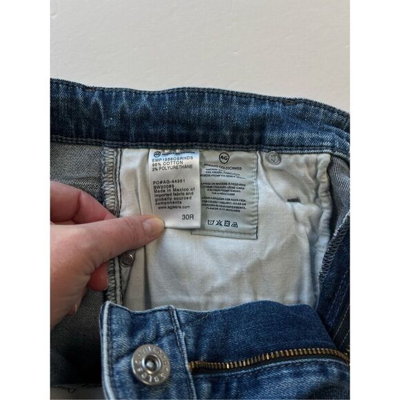 AG Anthropologie Stevie High-Rise Skinny Split Ankle Jean Size 30 Slim Straight - Picture 5 of 9